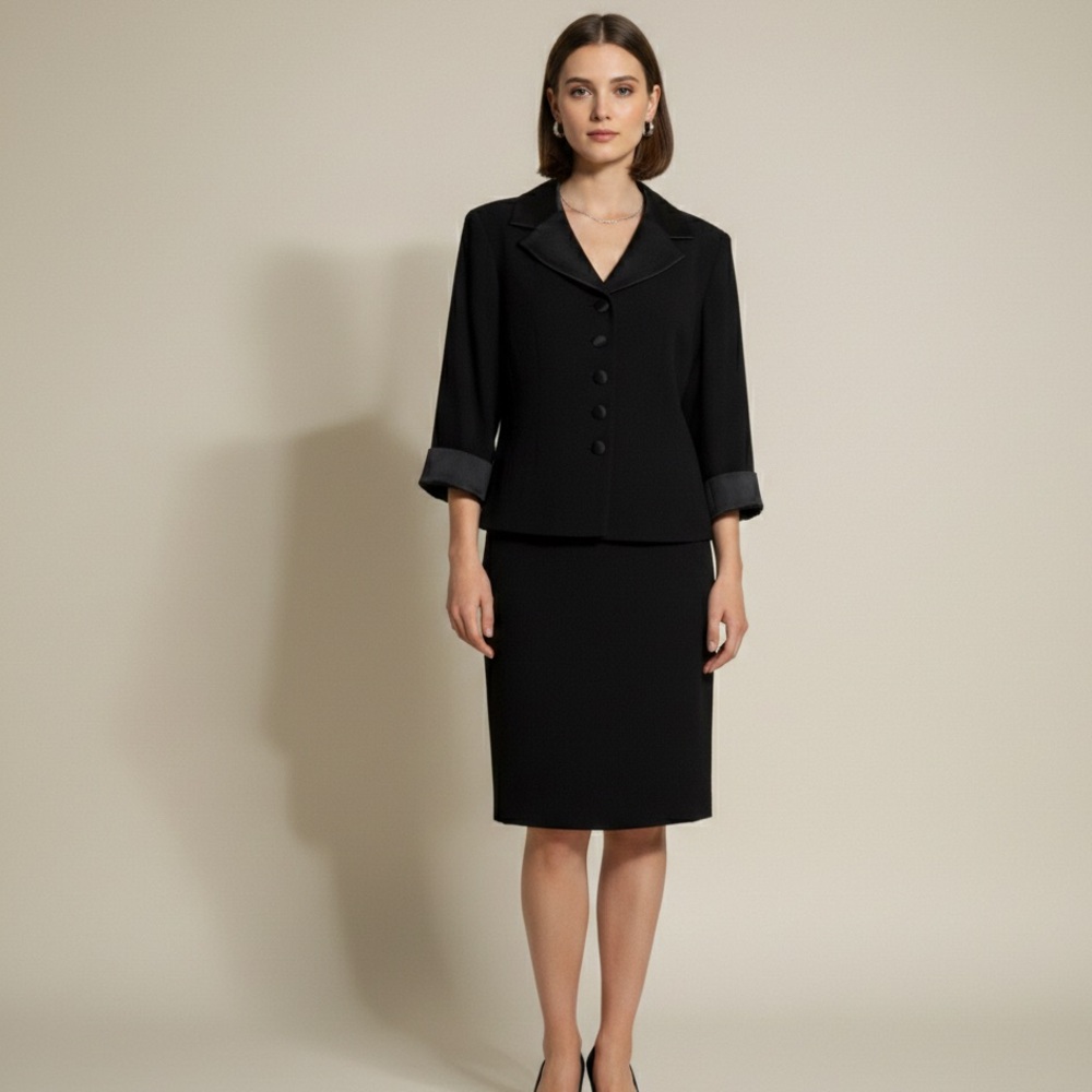 Maggy London‎ Skirt Suit Set Womens 8 Petite Rayon Career Office